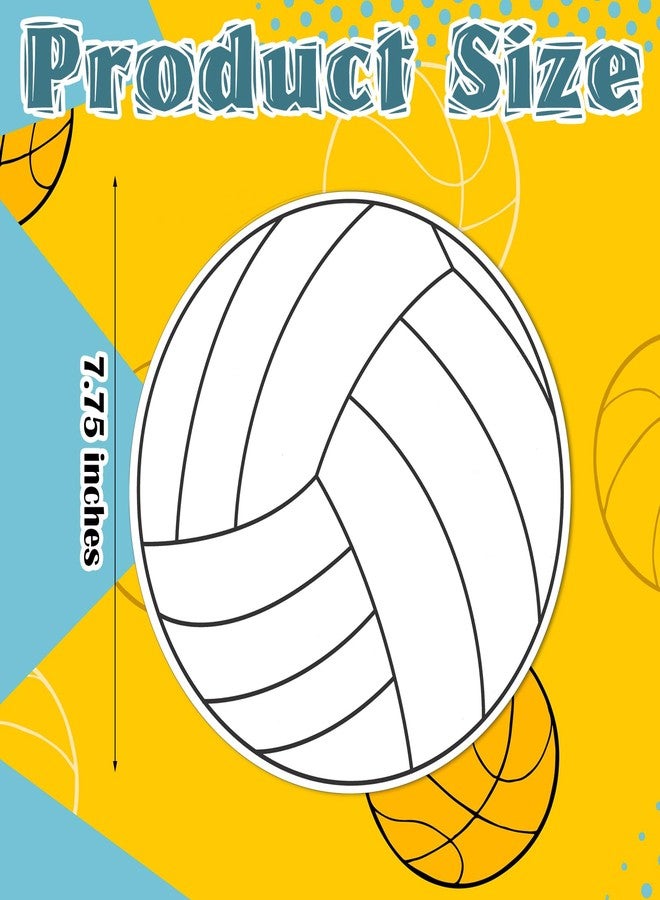 Weekgrat 36 Pcs Volleyball Decoration for Party Bump Spike Volleyball Silhouette Poster Board Decoration Paper Cutting DIY Baby Shower Birthday Large Party Essentials(7.75 Inch,Classic,White) - Image 2